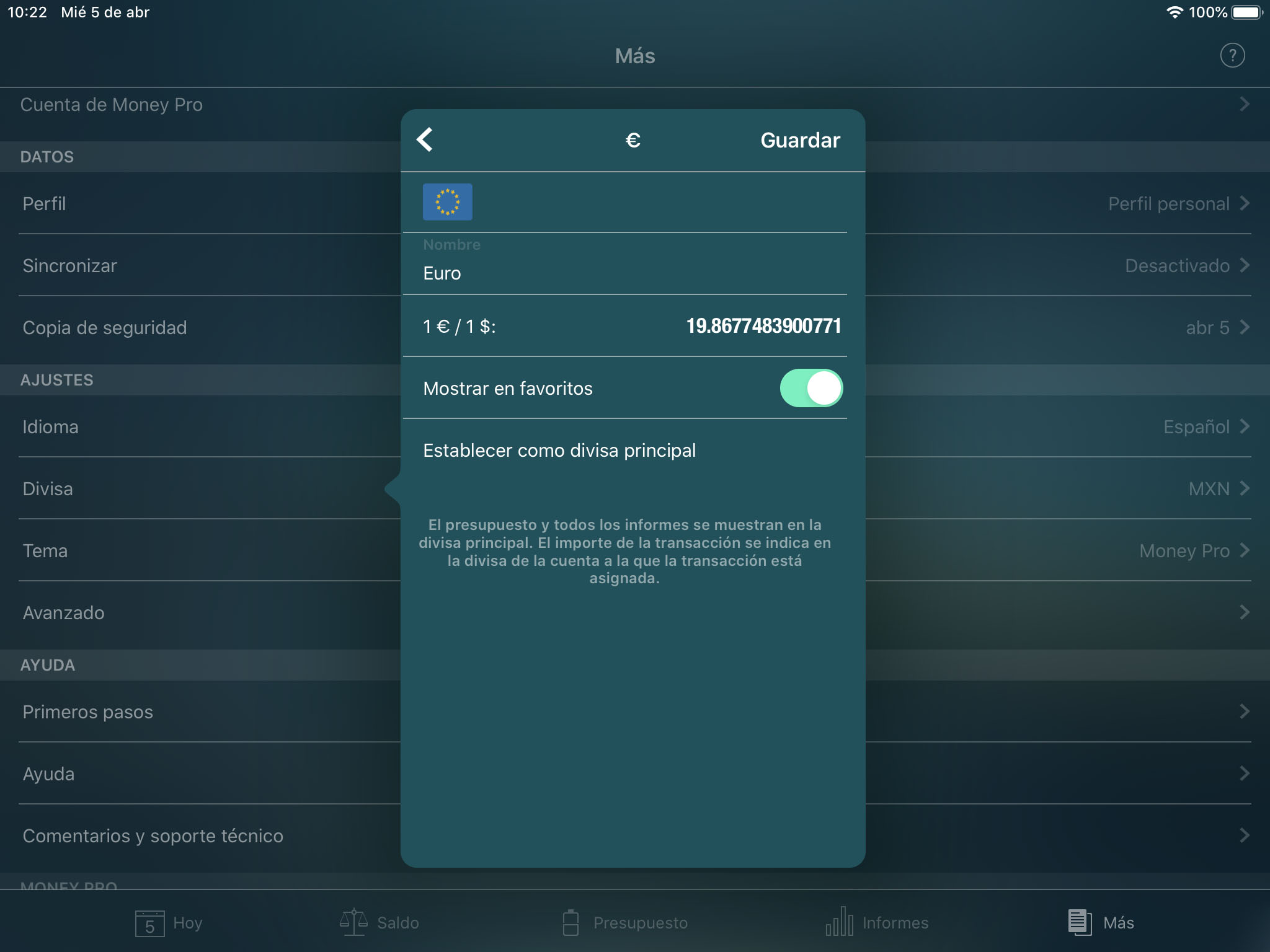 Money Tracker - Convertidor de divisa - iPad