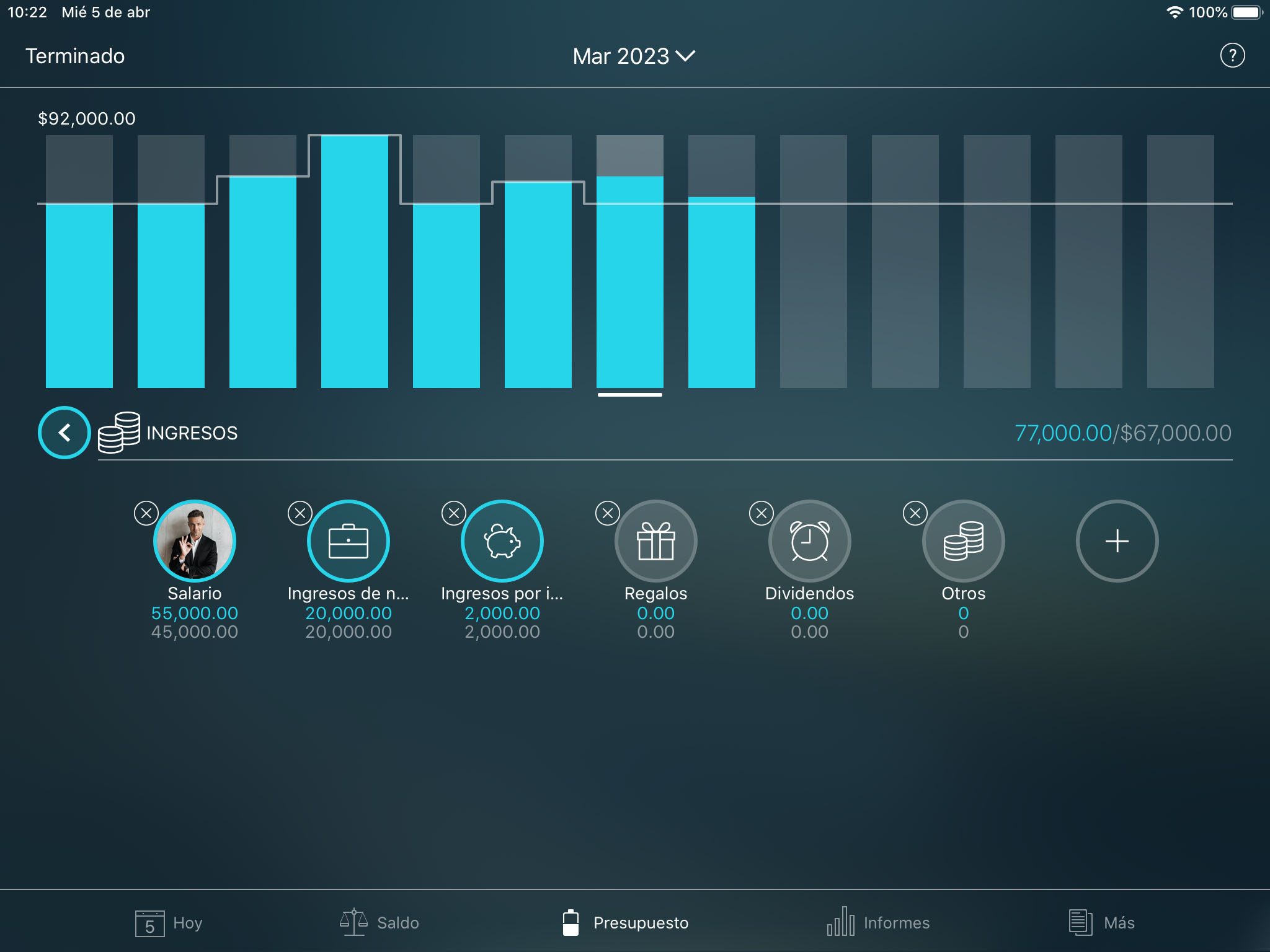 Money Tracker - La creación de un Presupuesto - iPad