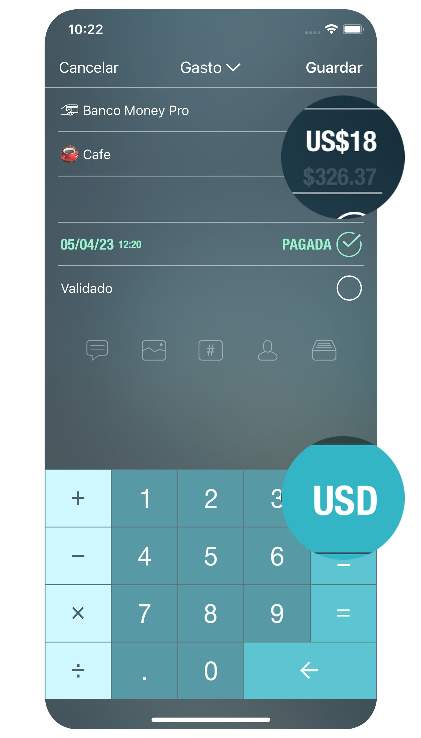Money Tracker - Convertidor de divisa - iPhone