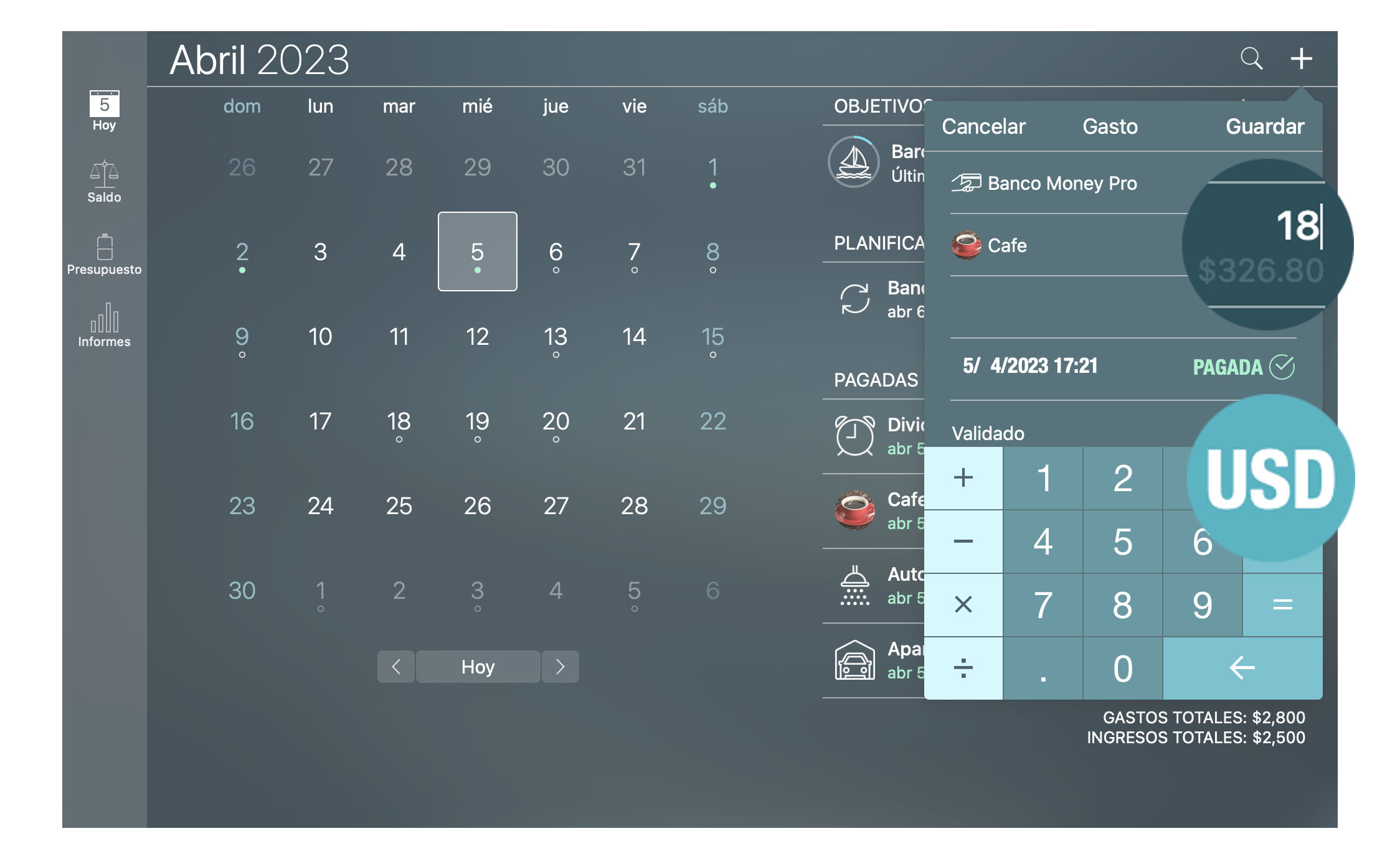 Money Tracker - Convertidor de divisa - Mac