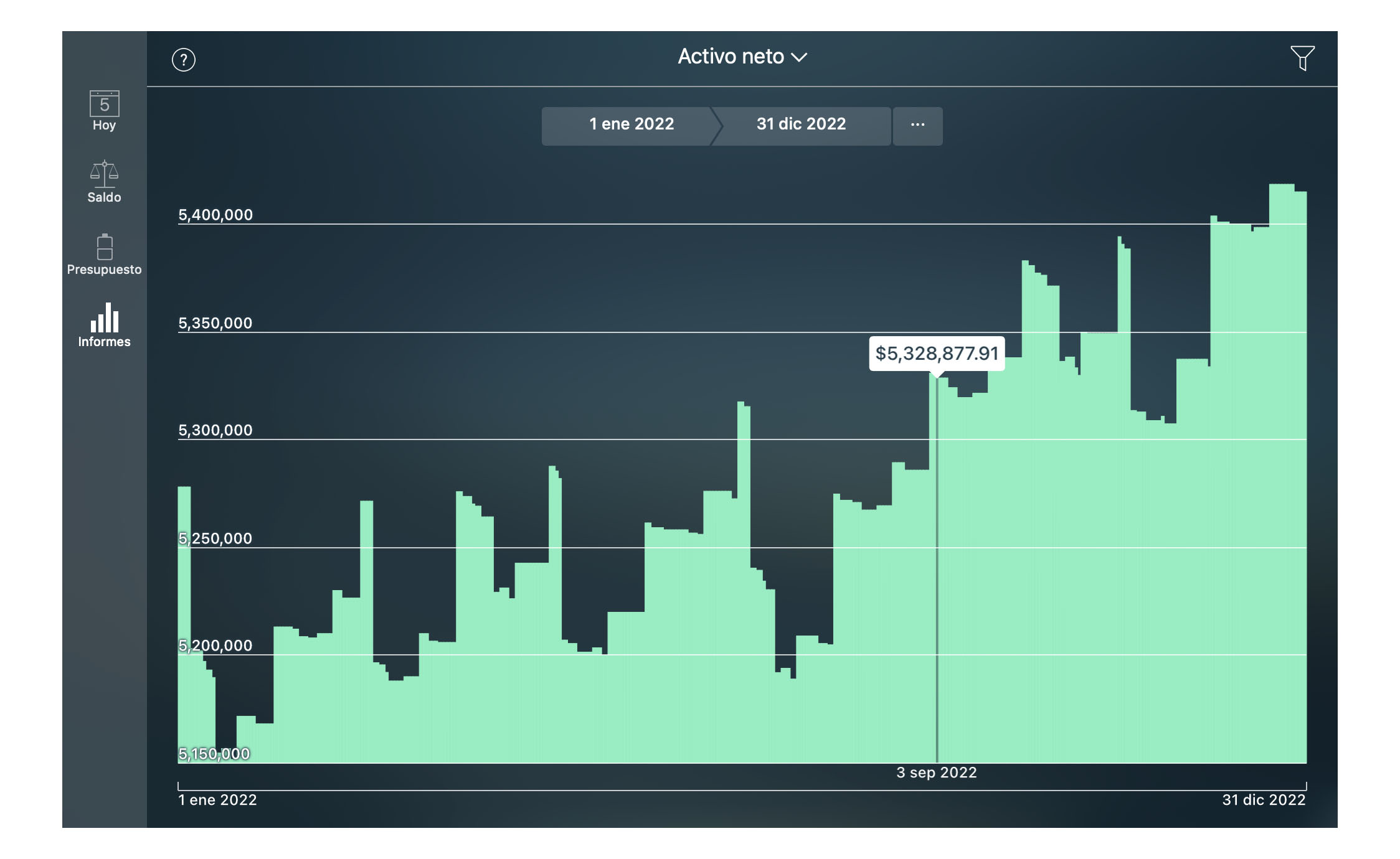 Money Tracker - Informe Activo neto - Mac