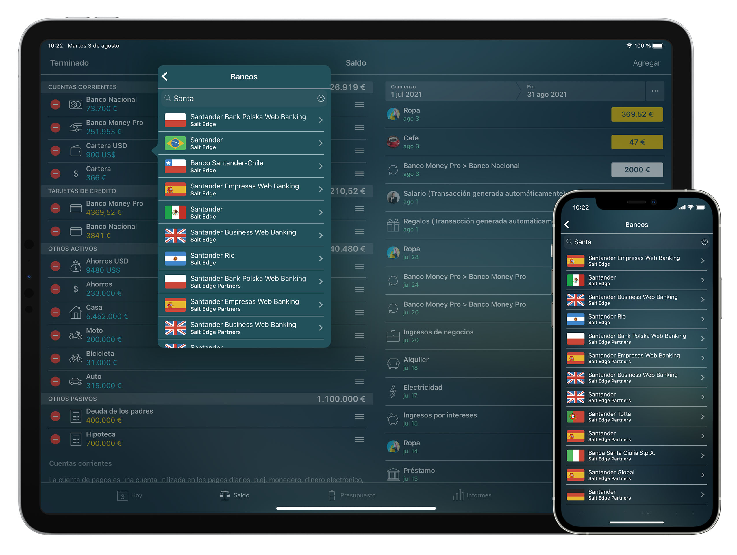 Money Tracker - ¡AHORA! Banca en línea*