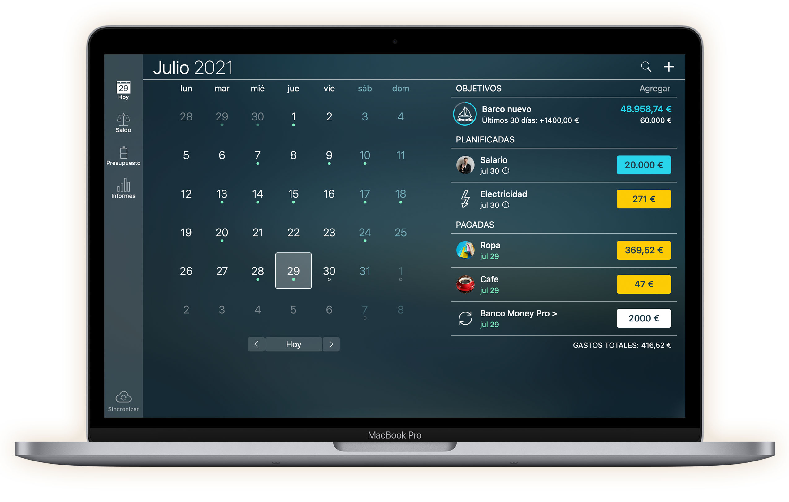 Money Tracker - Calendario - Mac