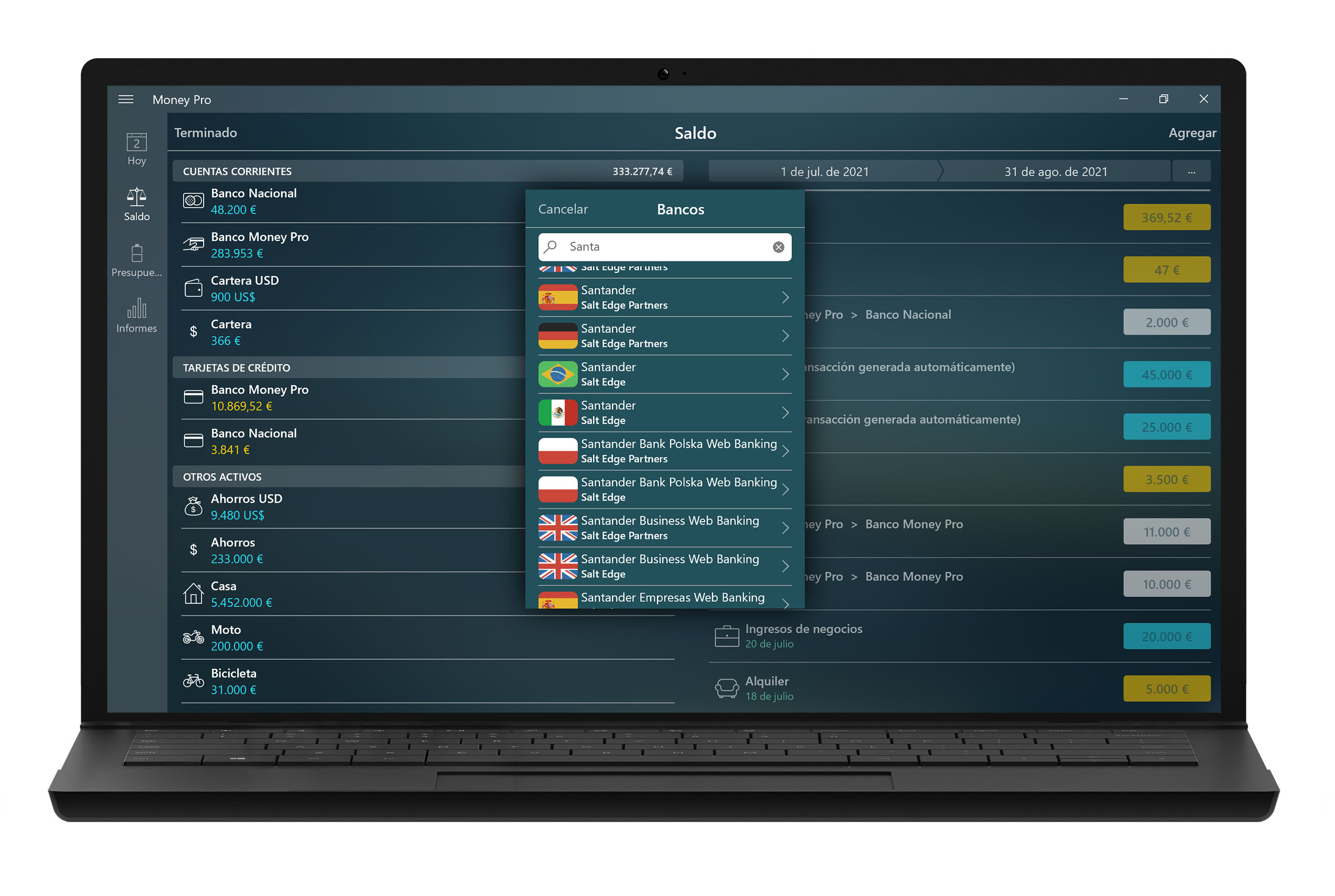 Money Tracker - Banca en línea*